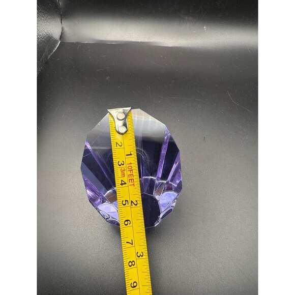 Olga Cassini Purple Faceted Crystal Paperweight 2.5 Inches - Picture 6 of 9